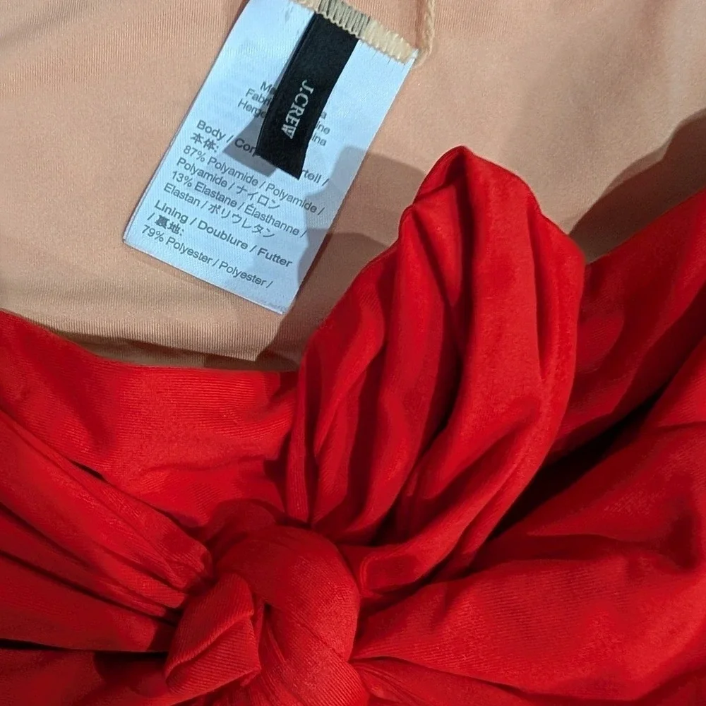 NWT J. Crew Red Tie Front High Waisted Bikini Swimsuit Set Women's - Size XXL‎